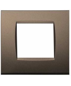 2-gang technopolymer plate in bronze color compatible with Living International EL4050 