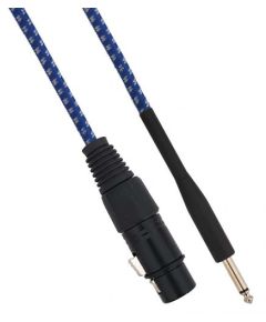 Cable XLR hembra Cannon a Jack 6.35 macho 3 metros Mono - Blanco / Azul SP038 