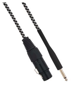 Cable XLR hembra Cannon a Jack 6.35 macho 1.5 metros Mono - Blanco / Negro SP303 