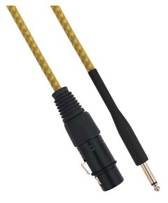 Cable XLR hembra Cannon a Jack 6.35 macho 1.5 metros Mono - Amarillo / Marrón SP042 