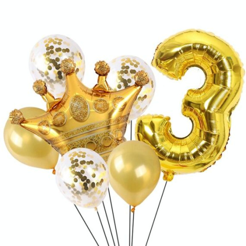 2 PZ Golden Crown Pellicola in alluminio Compleanno Baby Bambini