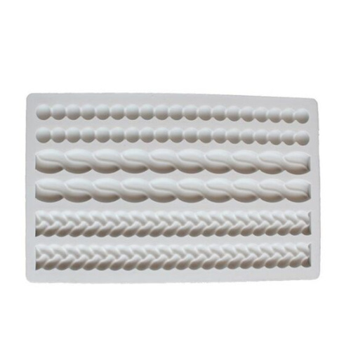 Stampo silicone torta fondente intrecciata torsione perla grigio