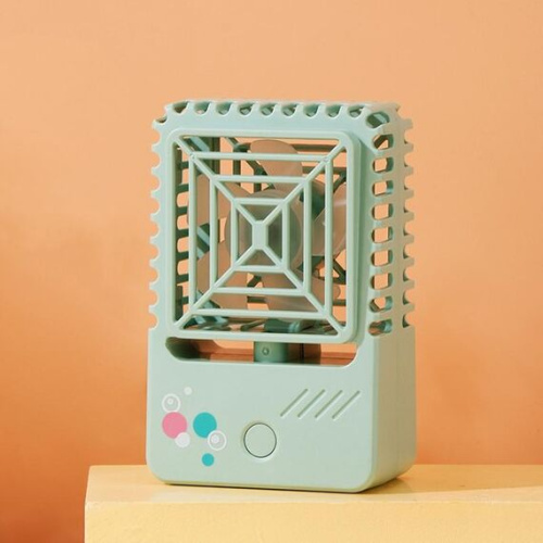 820 Mini Ventilatore USB Ricaricabile per Desktop Verde Foresta 10x10 cm