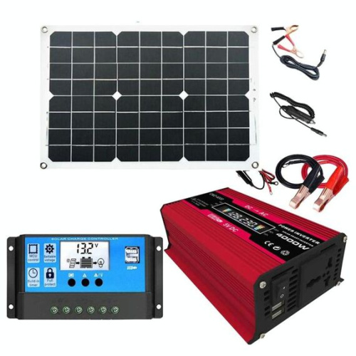 Inverter Zhi Zun 12V-220V Controller 30A Pannello Solare 18W 18V Rosso