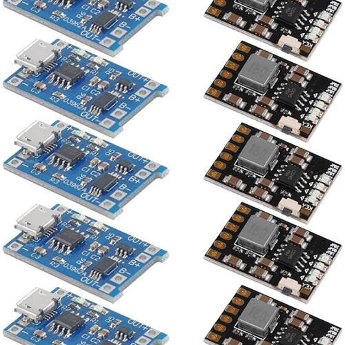 Modulo di carica per batterie al Litio 1A con protezione batteria 18650 e modulo di scarico 2A 5V 10 pezzi