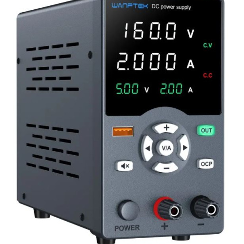 Alimentatore da banco 32V 5A 160W con regolatore di tensione CC USB 18W