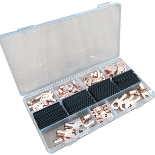 Kit 130 pezzi terminali di potenza ad occhiello con guaina termorestringente